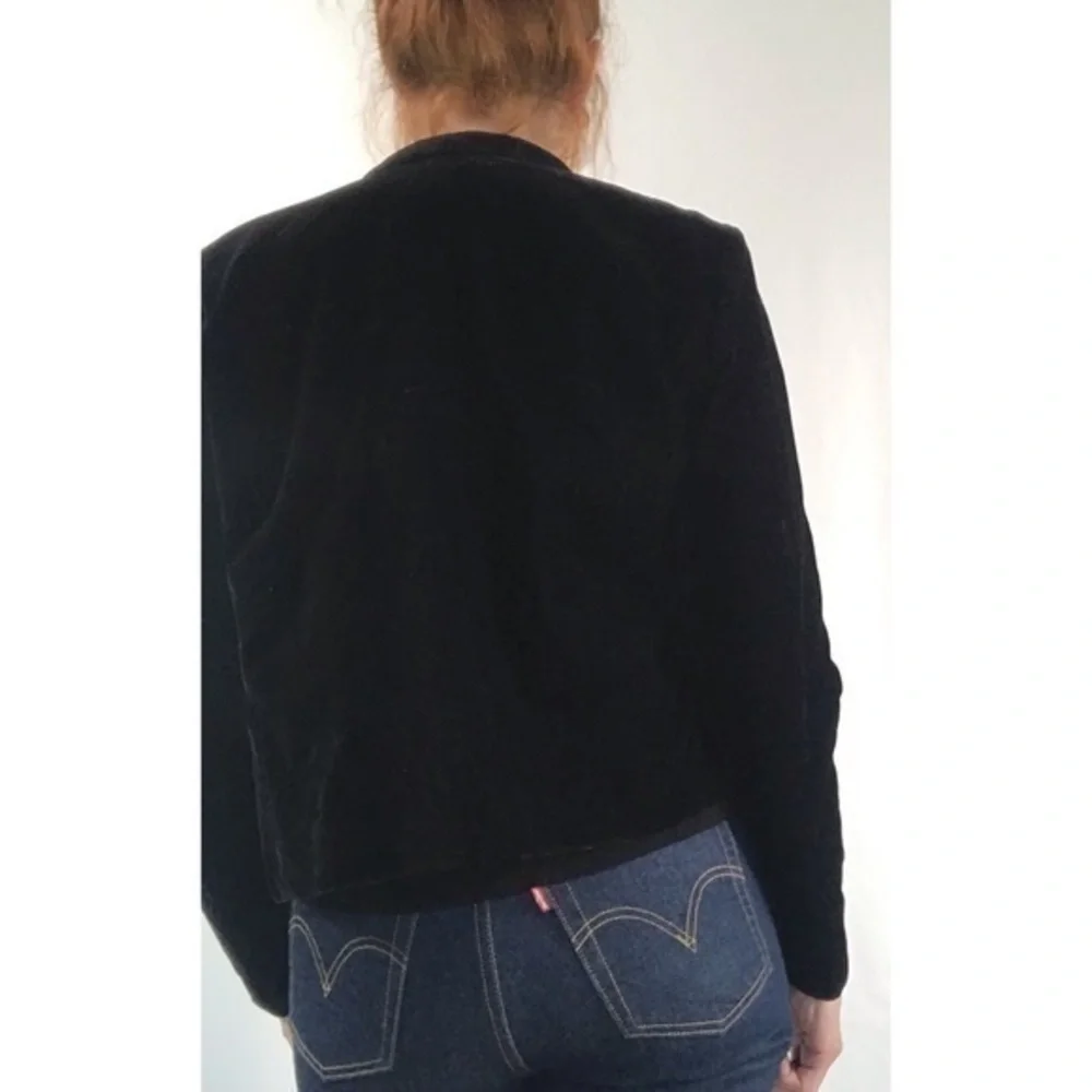 Vintage Petra Black Velvet Crop Jacket